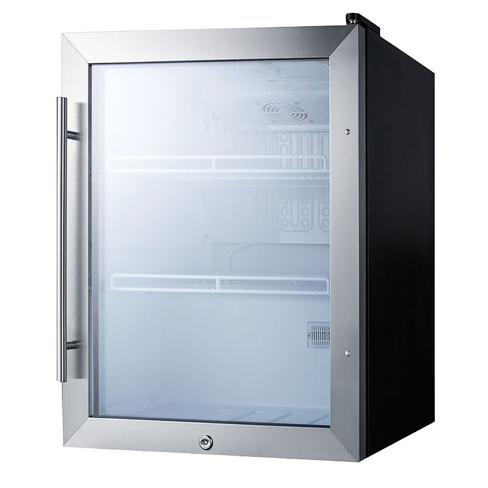162-SPR314LOS 2.1 cu ft Outdoor Refrigerator w/ Glass Door - Black/Stainless, 115v