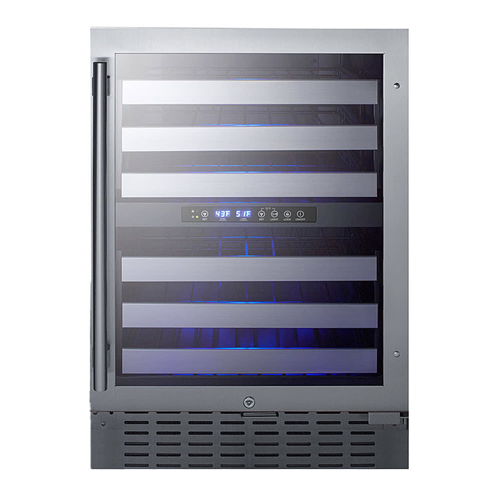 162-SWC532BLBISTCSS 23 1/2" One Section Wine Cooler w/ (2) Zones - 46 Bottle Capacity, 115v