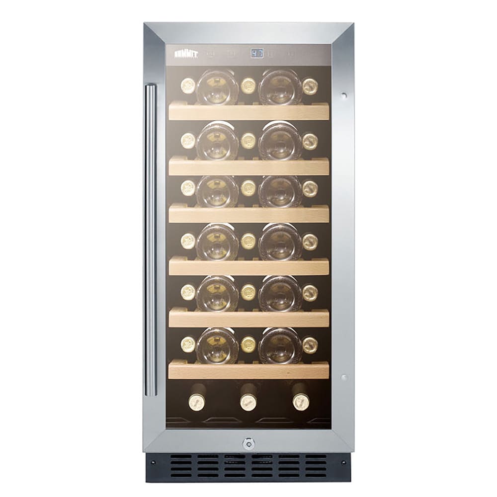 Summit SWC1535B 14 3/4" One Section Wine Cooler w/ (1) Zone 33 Bottle Capacity, 115v