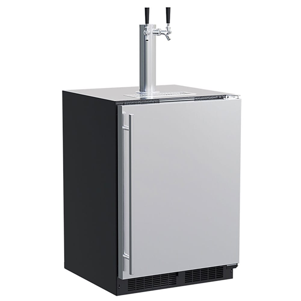923-MLKR224SSB1A 24" Kegerator Beer Dispenser w/ (2) Keg Capacity - (2) Columns, Silver, 115...