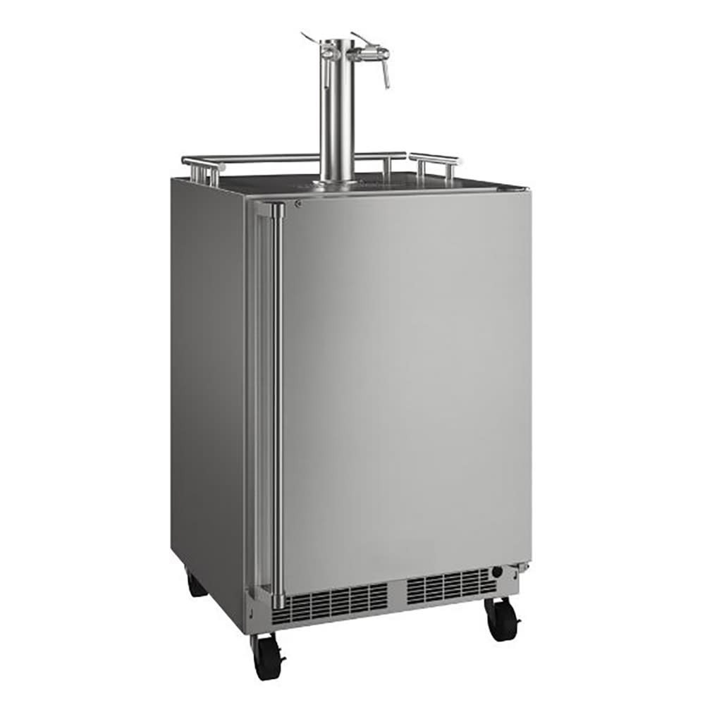 923-MOKR224SSD1A 24" Kegerator Wine Dispenser w/ (2) Keg Capacity - (2) Columns, Silver, 115...