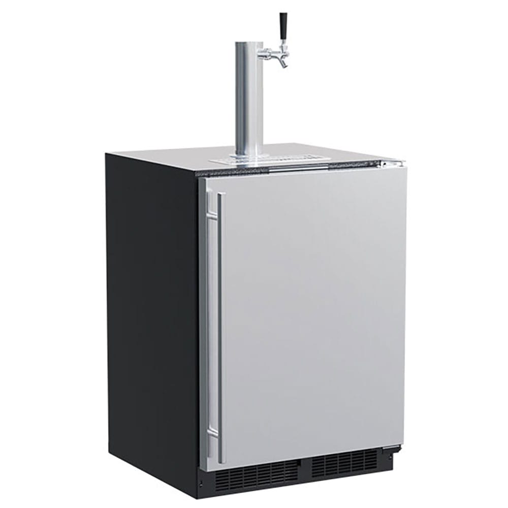 923-MLKR224SSA1A 24" Kegerator Beer Dispenser w/ (2) Keg Capacity - (1) Column, Silver, 115v
