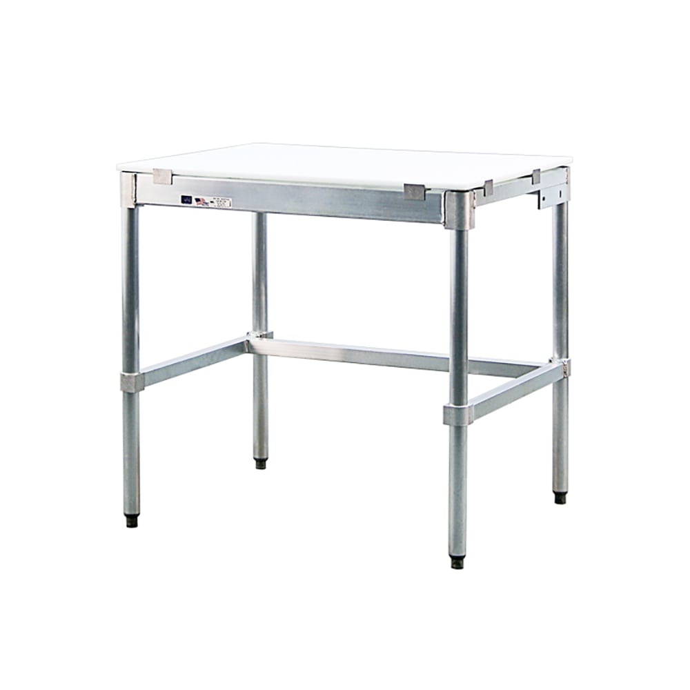 098-30P48KD 48" Poly Top Work Table w/  5/8" Top, Aluminum Base, 30"D