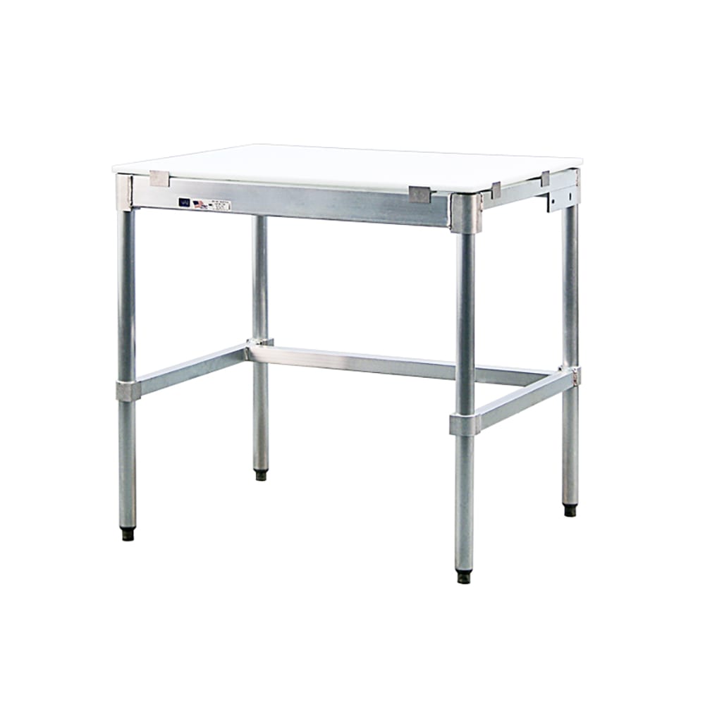 098-30P72KD 72" Poly Top Work Table w/  5/8" Top, Aluminum Base, 30"D