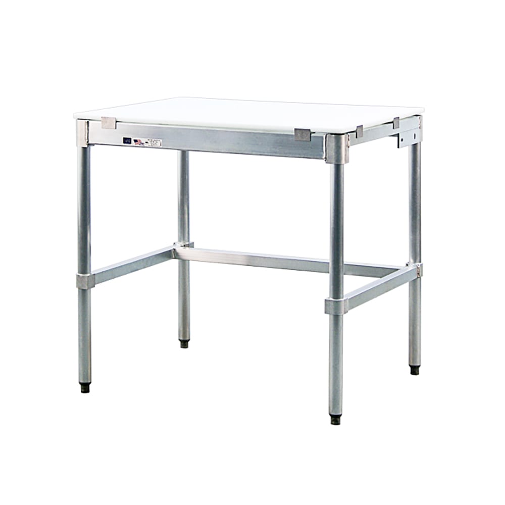 098-30P84KD 84" Poly Top Work Table w/  5/8" Top, Aluminum Base, 30"D