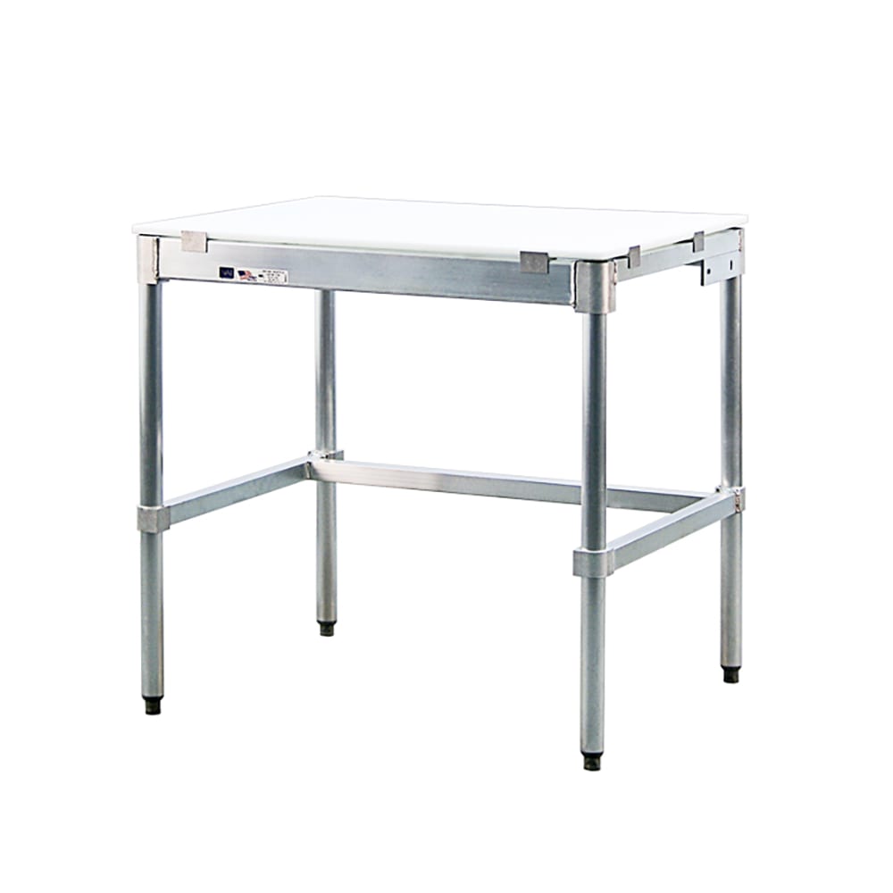 098-30P96KD 96" Poly Top Work Table w/  5/8" Top, Aluminum Base, 30"D