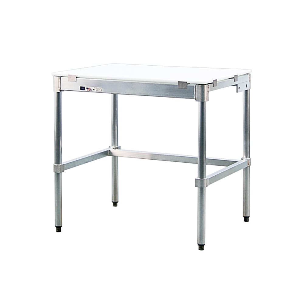 098-24P48KD 48" Poly Top Work Table w/  5/8" Top, Aluminum Base, 24"D