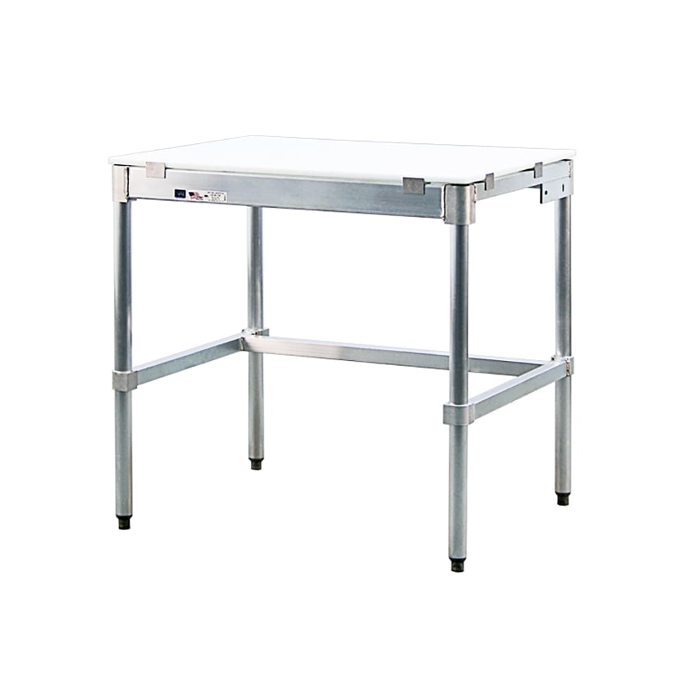 098-24P72KD 72" Poly Top Work Table w/  5/8" Top, Aluminum Base, 24"D