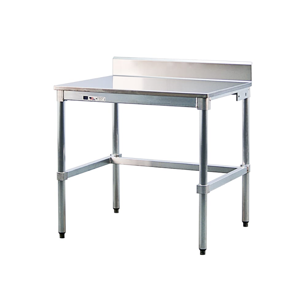 098-30SSB96KD 96" 16 ga Work Table w/ 304 Series Stainless Top, 6" Backsplash