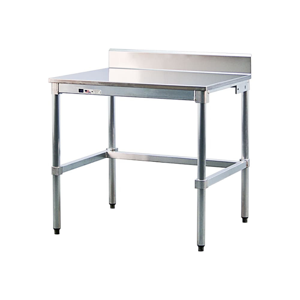 098-30SSB72KD 72" 16 ga Work Table w/ 304 Series Stainless Top, 6" Backsplash