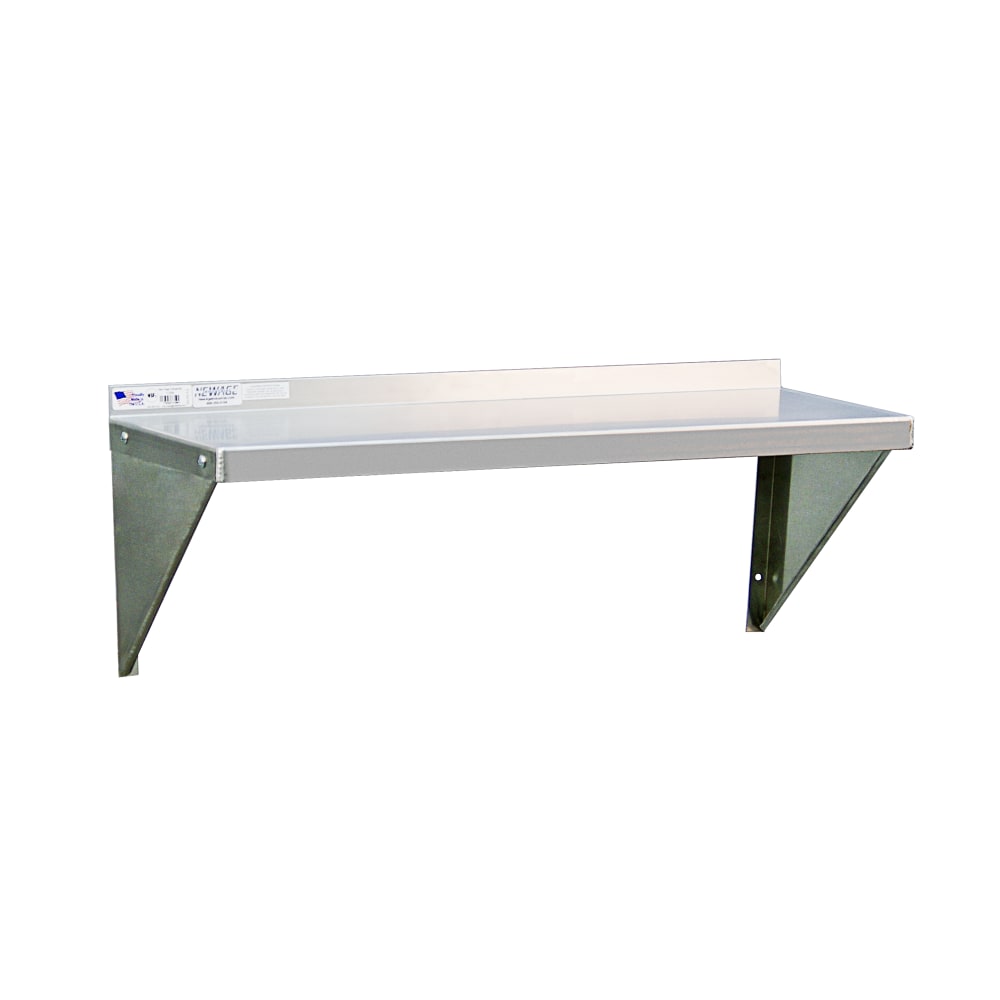 098-1126A Solid Wall Mounted Shelf, 48"W x 12"D, Aluminum