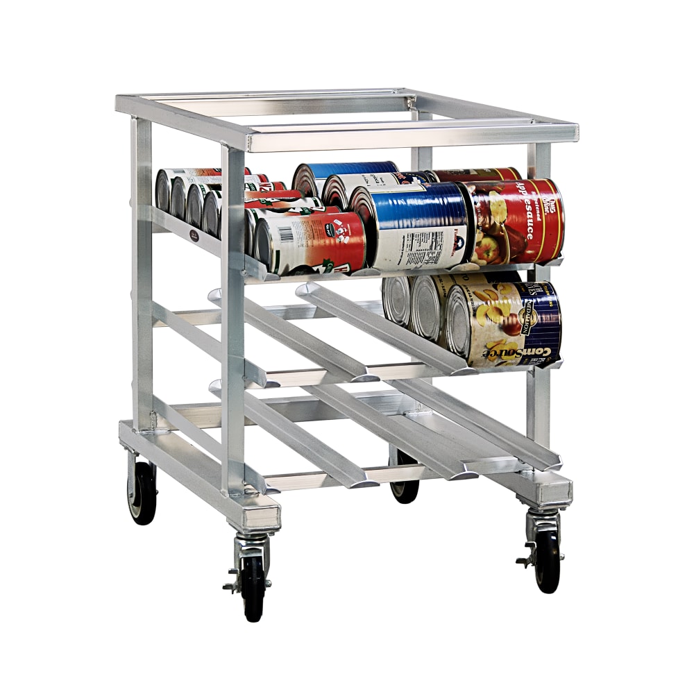 098-1236NT 35"H Mobile Can Rack w/ (54) #10 or (72) #5 Capacity