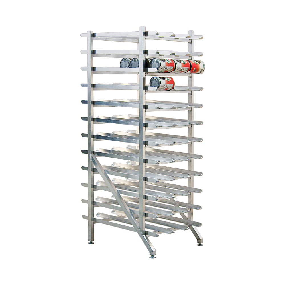 098-1254 73"H Stationary Can Rack w/ (288) #5 Capacity, Adjustable Feet