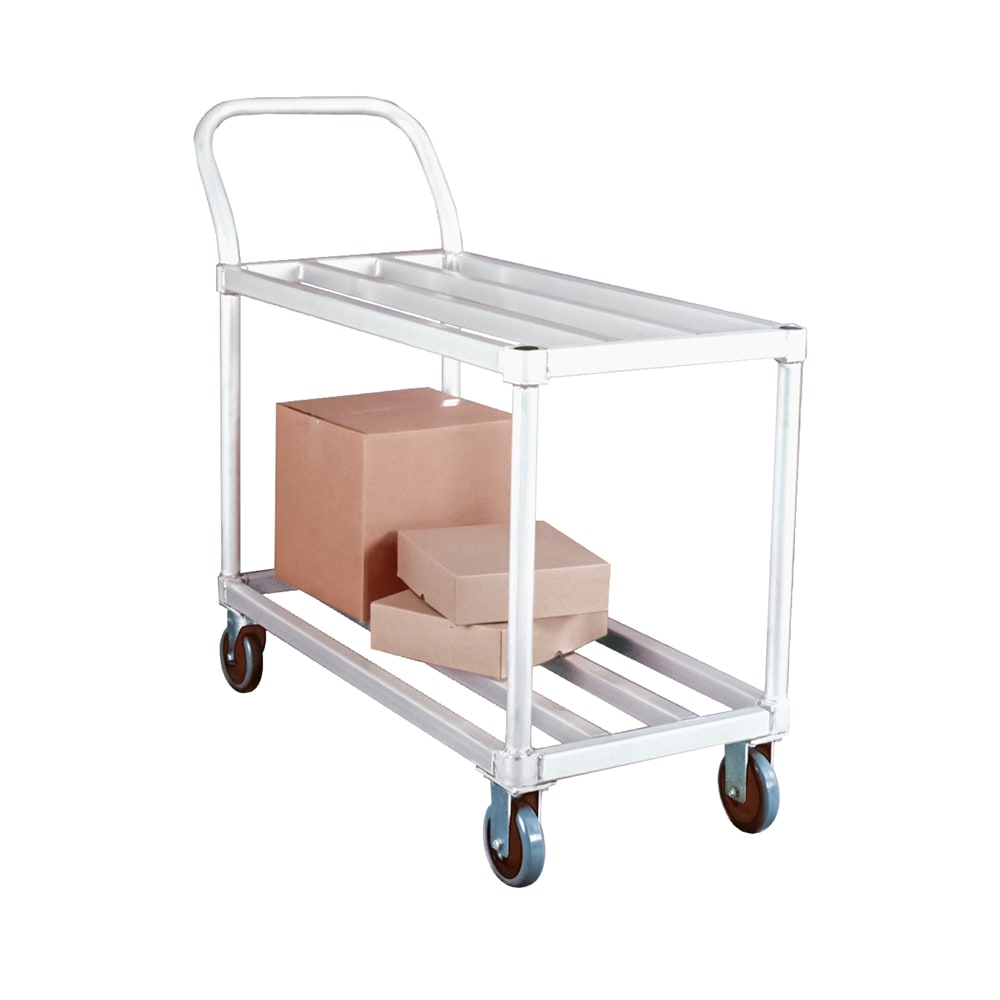 098-95661 2 Level Aluminum Utility Cart w/ 700 lb Capacity, Flat Ledges