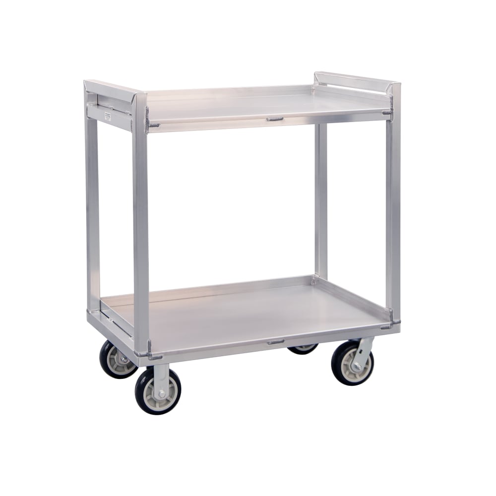 098-97177 2 Level Aluminum Utility Cart w/ 1500 lb Capacity, Raised Ledges