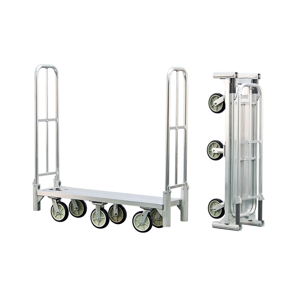 098-BDT18568 1 Level Aluminum Utility Cart w/ 1200 lb Capacity, Flat Ledges