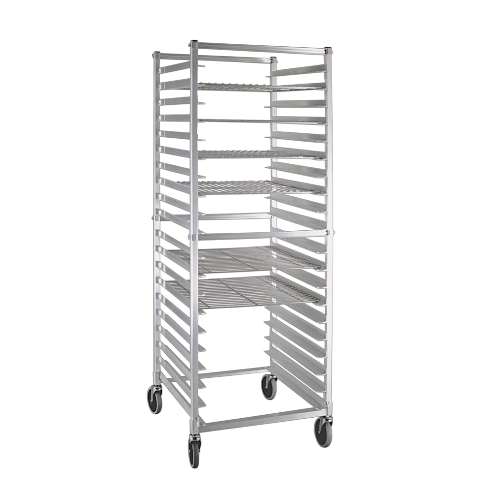 098-NS947KD Mobile Full Height Doughnut Screen Rack w/ Open Sides & (20)24x24 Pan Capacity