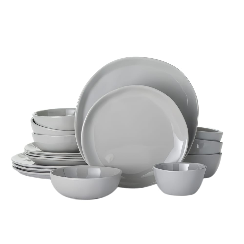 166-CDS16SH 16 Piece Melamine Dinnerware Set, Shadow