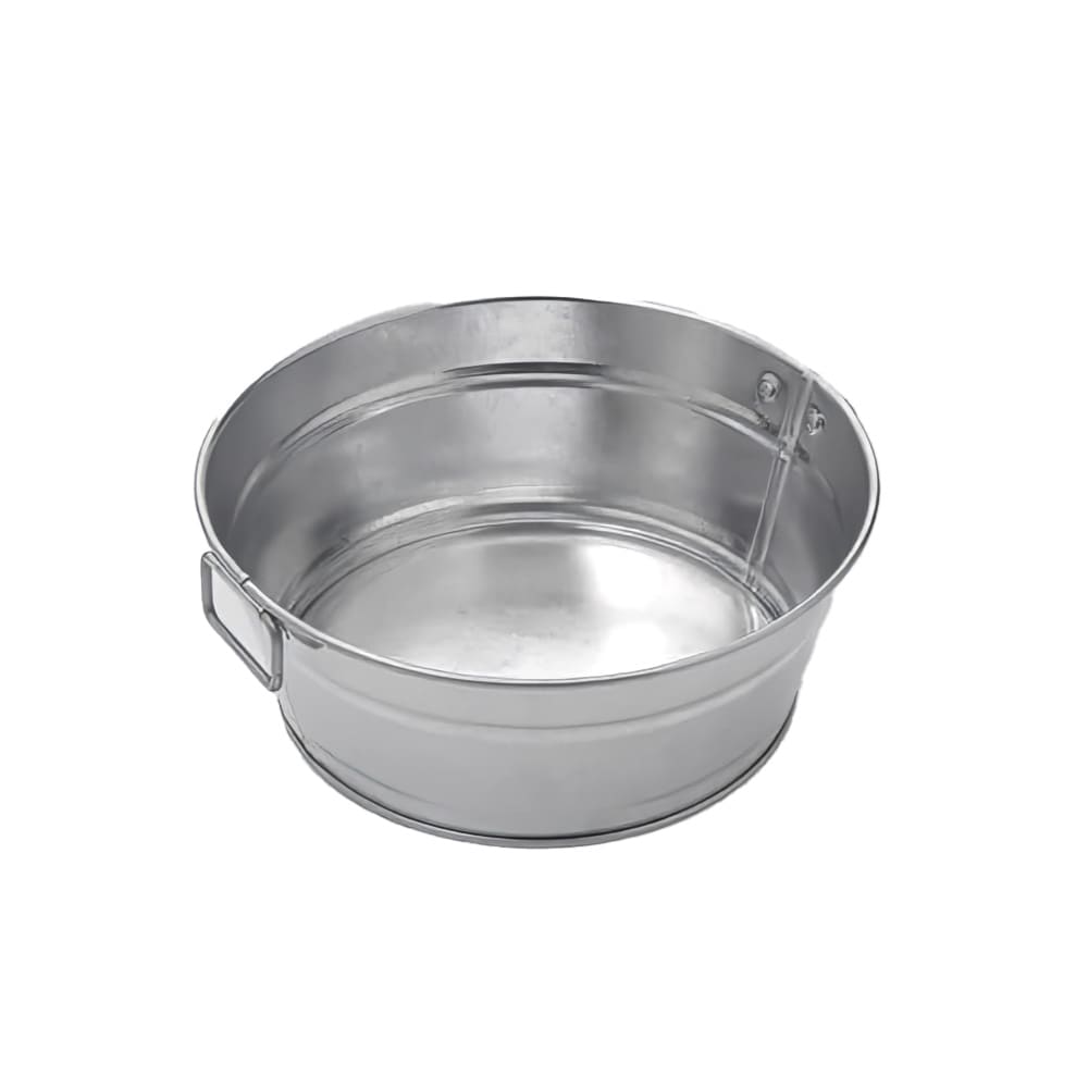 166-MTUB83 37 oz Round Serving Tub w Side Handles - 8"D x 3 1/8"H, Tin