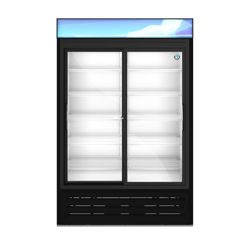 440-RM45SDHCBLK 51" RM Series Two Section Glass Door Merchandiser - (2) Sliding Doors, Black...