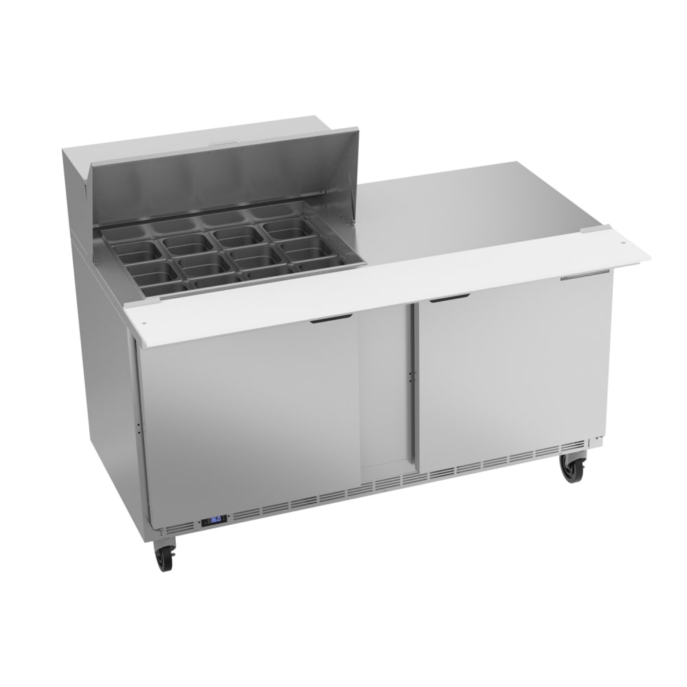 118-SPE60HC12M 60" Hydrocarbon Series Mega Top Sandwich/Salad Prep Table w/ Refrigerated Bas...