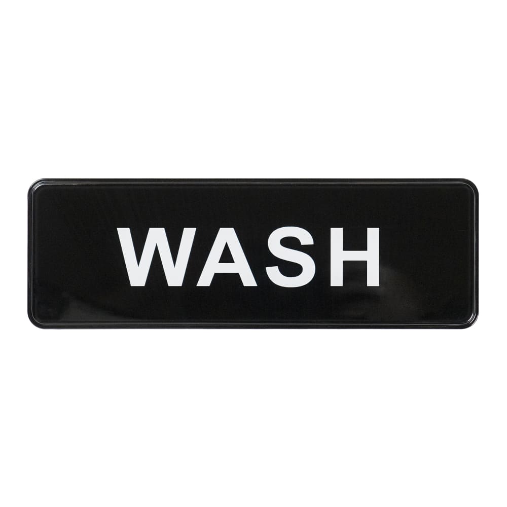 080-SGN318 Wash Sign - 3" x 9", Black