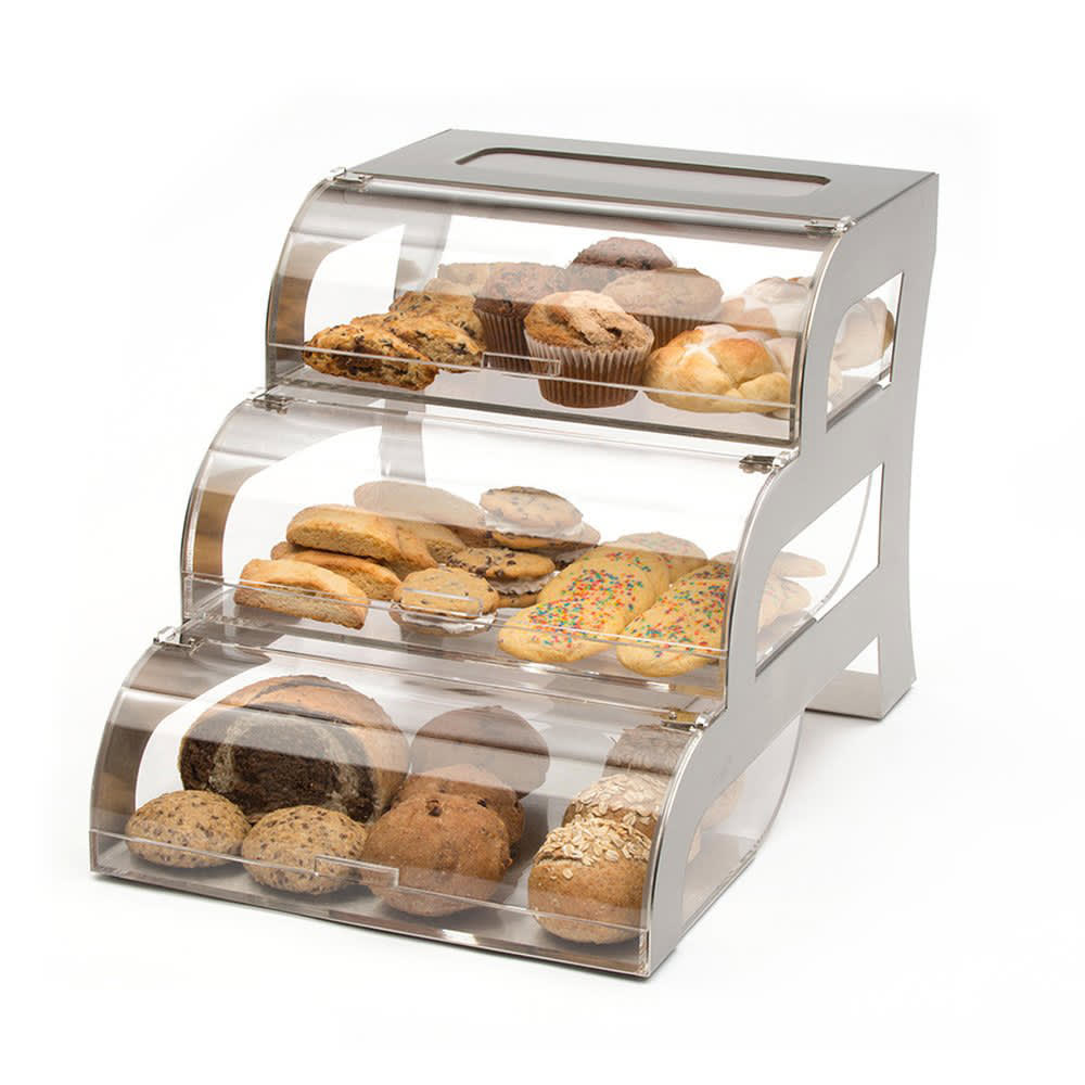 209-BK010 3 Drawer Bakery Stand - 15 1/4x23 1/4x15 1/2" Acrylic/Stainless