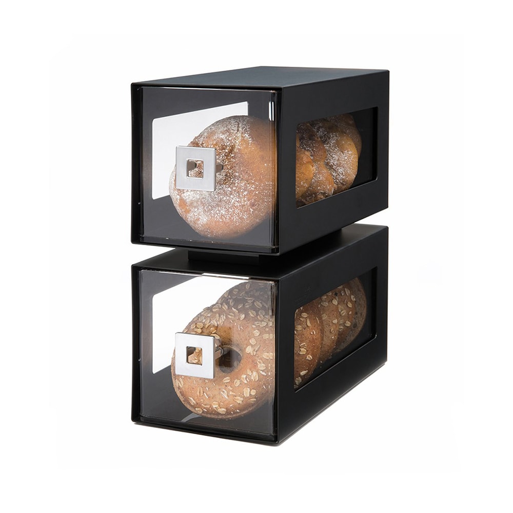 209-BD101 2 Drawer Countertop Bakery Display Case, Acrylic/Stainless, Black