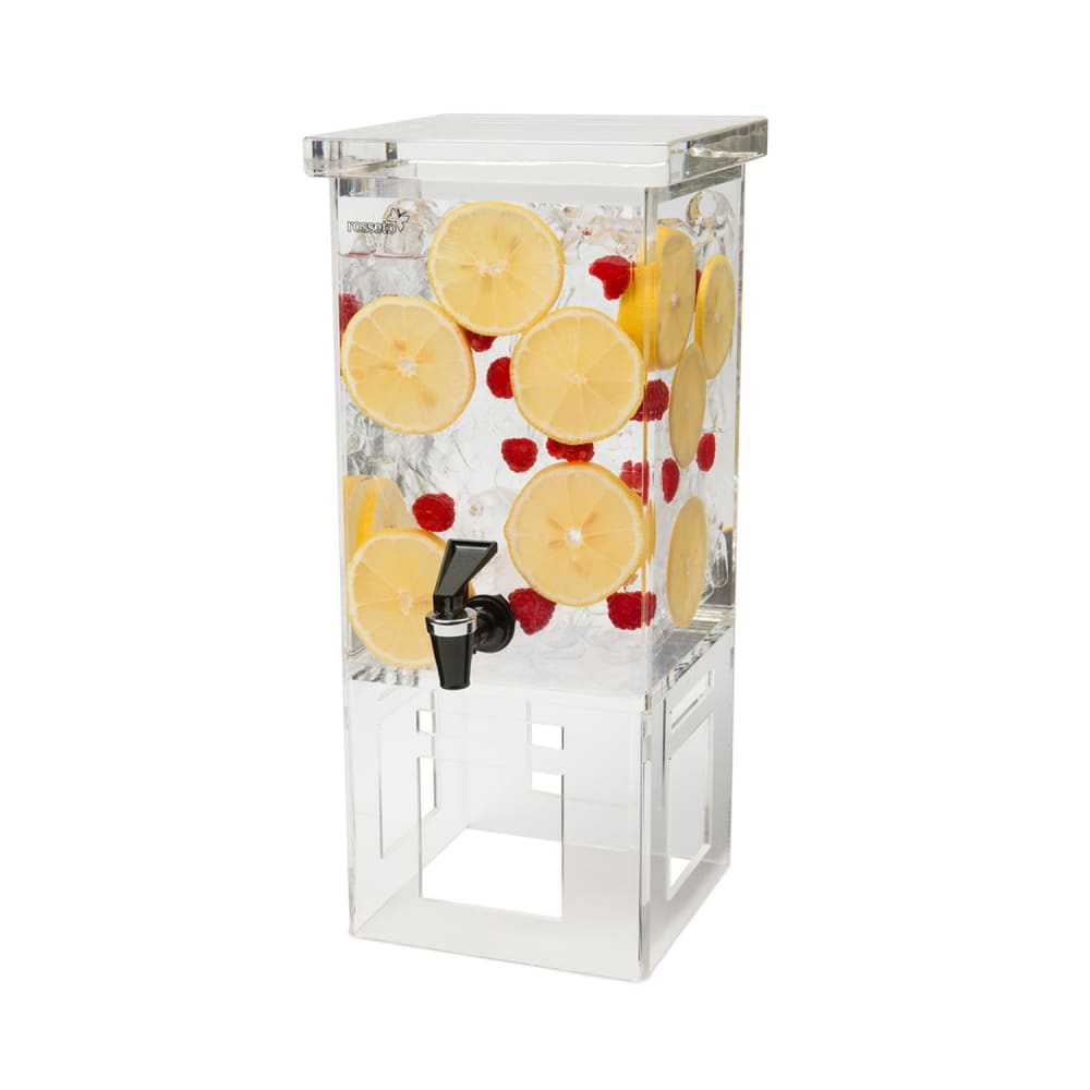 209-LD106 1 gal Beverage Dispenser w/ Ice Basket - Plastic Container, Clear Base