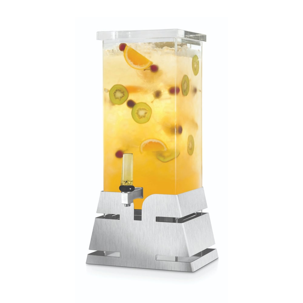 209-LD196 3 gal Beverage Dispenser w/ Ice Basket - Plastic Container, Stainless Base
