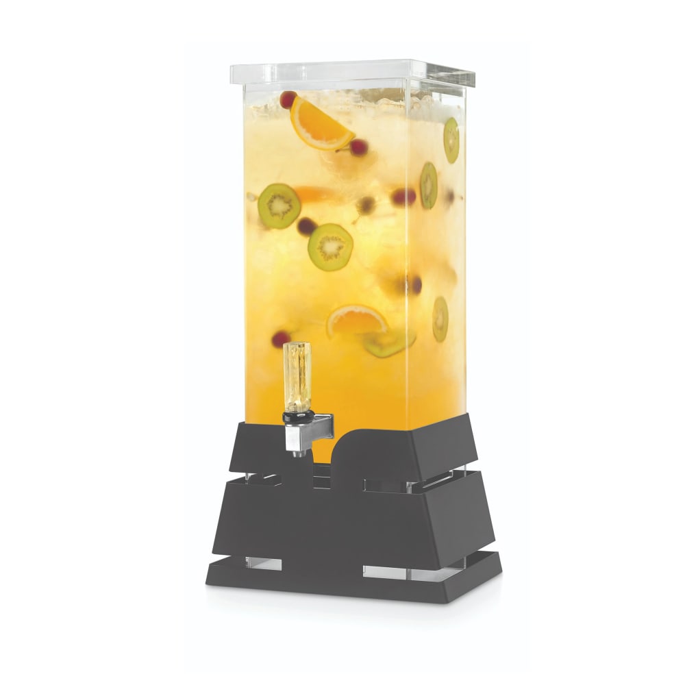 209-LD197 3 gal Beverage Dispenser w/ Ice Basket - Plastic Container, Black Base