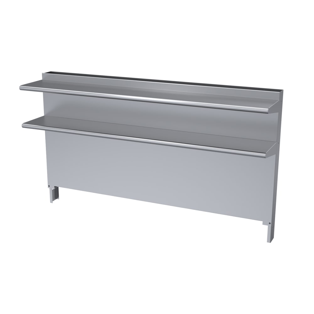 451-CCDHS72 Cuisine Backguard/Flue Riser w/ Double High Shelves, 35 x 72"W