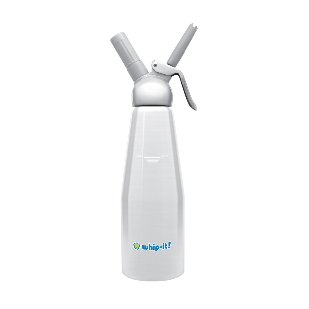 565-DCELEML01 1 Liter Whipped Cream Dispenser w/ 3 Nozzles - Aluminum, Silver 