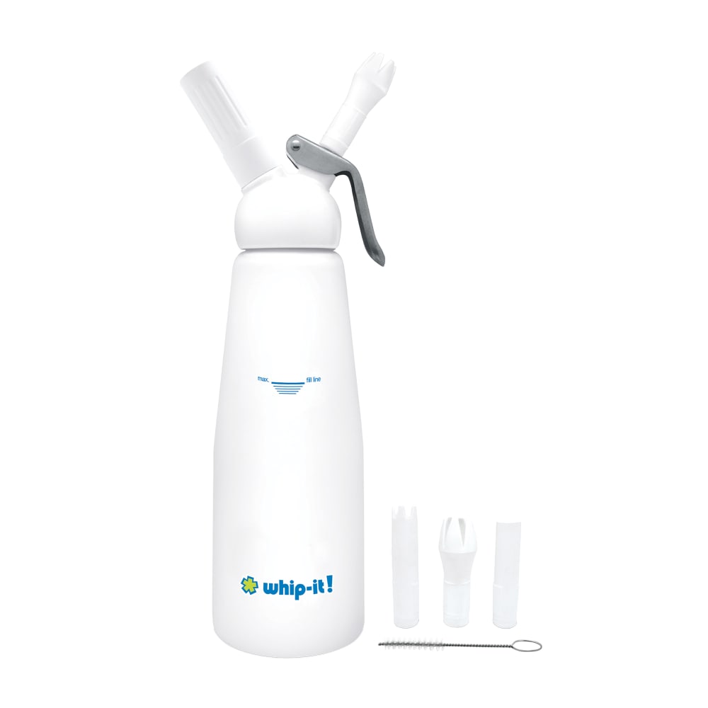 Whip-It! 1 liter Whipped Cream Dispenser w/ (3) Nozzles - Aluminum