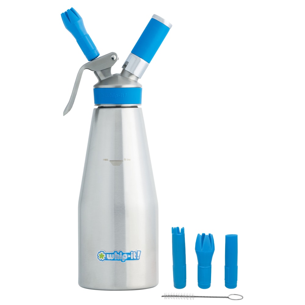 Whip-It! 1 liter Whipped Cream Dispenser w/ (3) Nozzles, Stainless