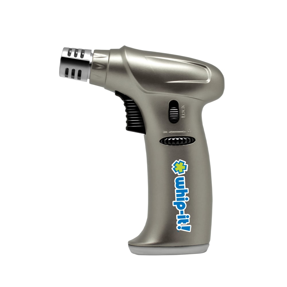 565-TCSTEA16 Butane Culinary Torch - Piezo Ignition, Adjustable Flame, Platinum