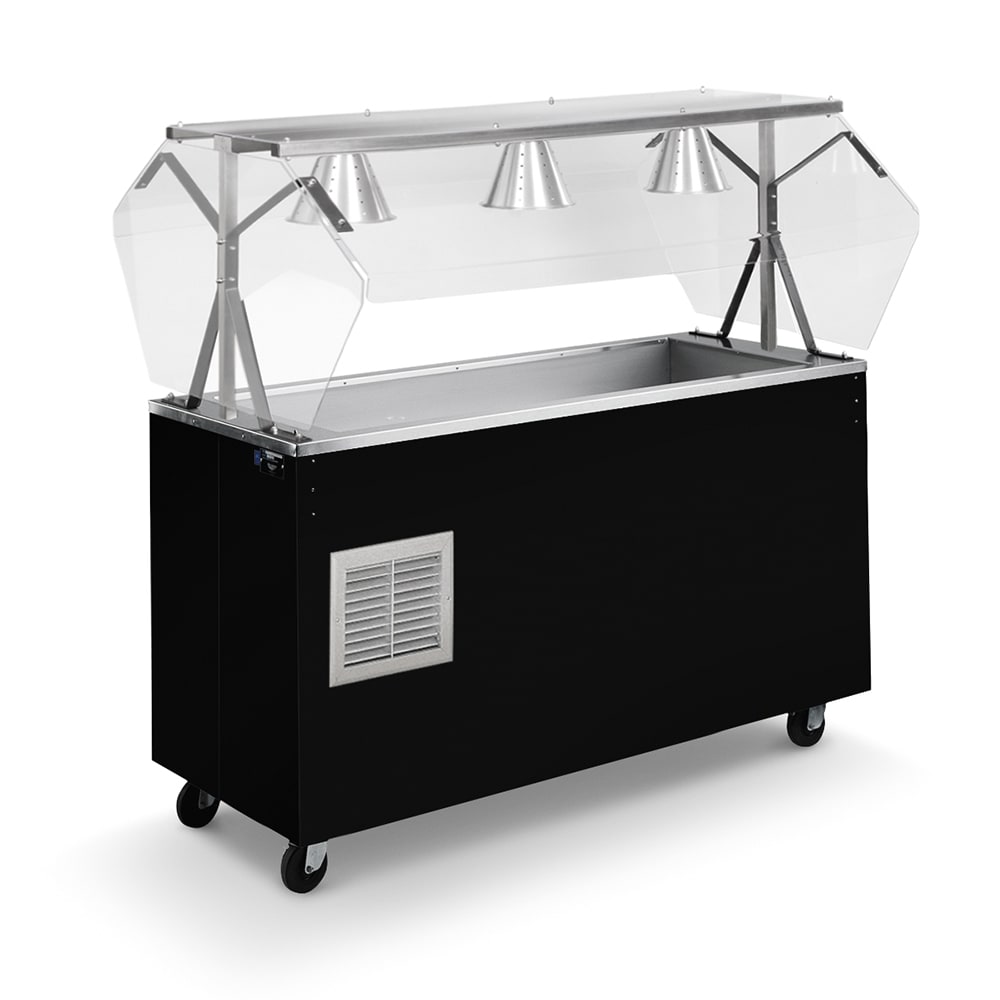 175-R38717 60" Affordable Portable™ Cold Food Bar - (4) Pan Capacity, Floor Model, Black
