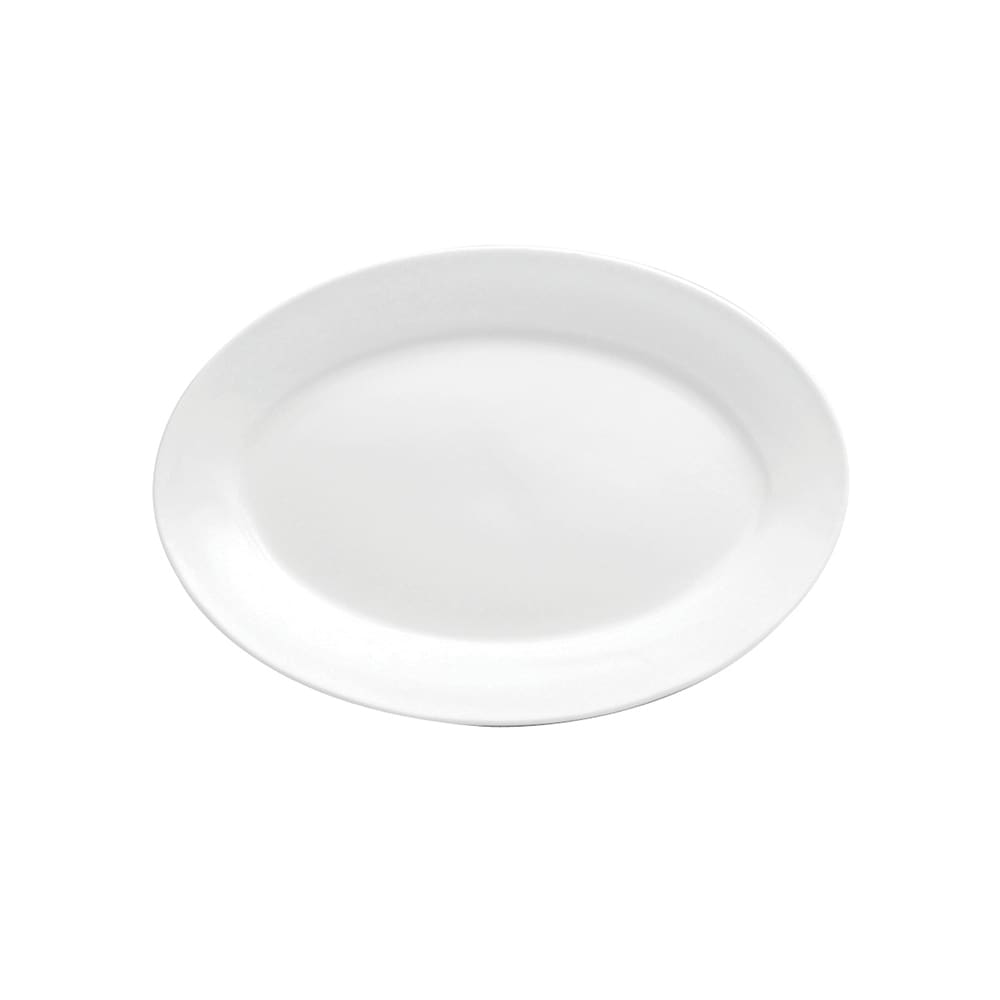 324-F8010000361 Oval Buffalo Platter - 11 3/4" x 8 5/16", Porcelain, Bright White