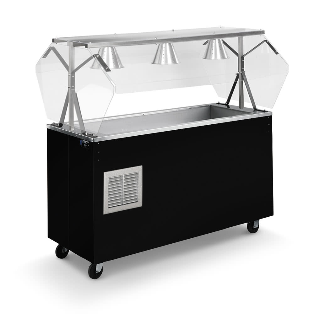 175-R38716 60" Affordable Portable™ Cold Food Bar - (4) Pan Capacity, Floor Model, Black