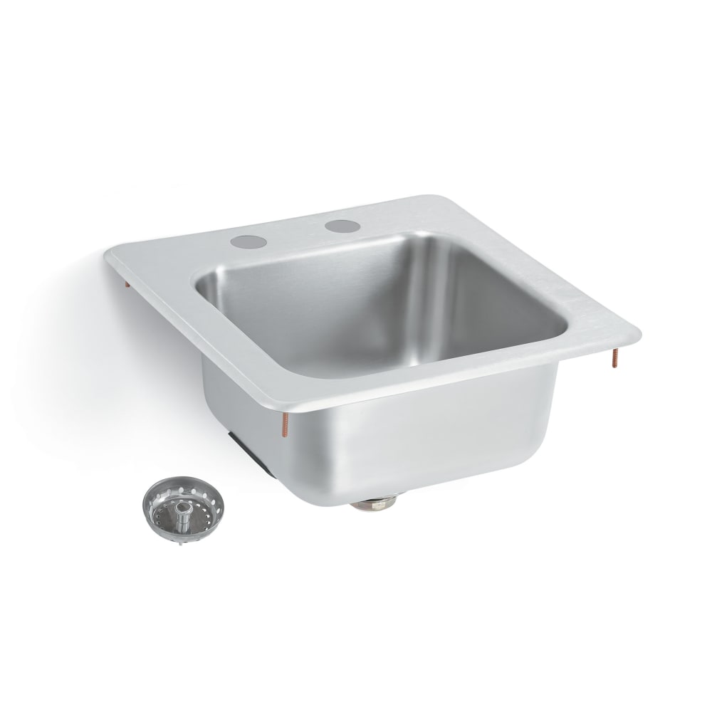 002-1554C Drop-in Commercial Hand Sink w/ 11"L x 10"W x 6 3/16"D Bowl, Under Bar