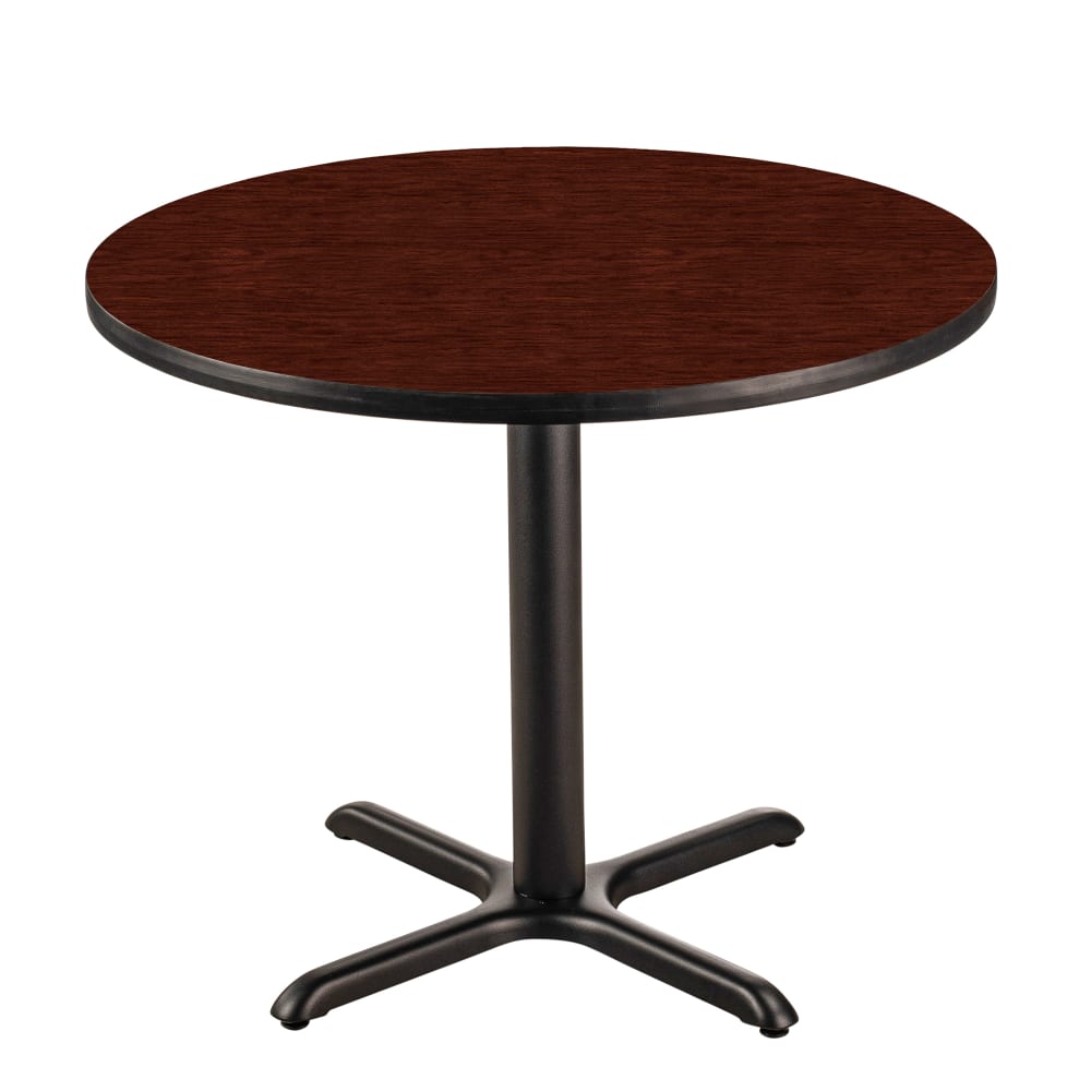 955-CT12424XDMY 24" Round Dining Height Table - Mahogany Laminate Top, Black Metal Base