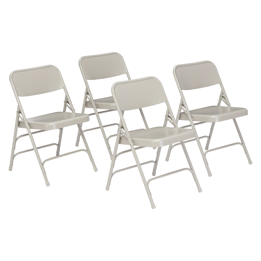 955-302 Folding Chair w/ Gray Steel Back & Seat - Steel Frame, Gray