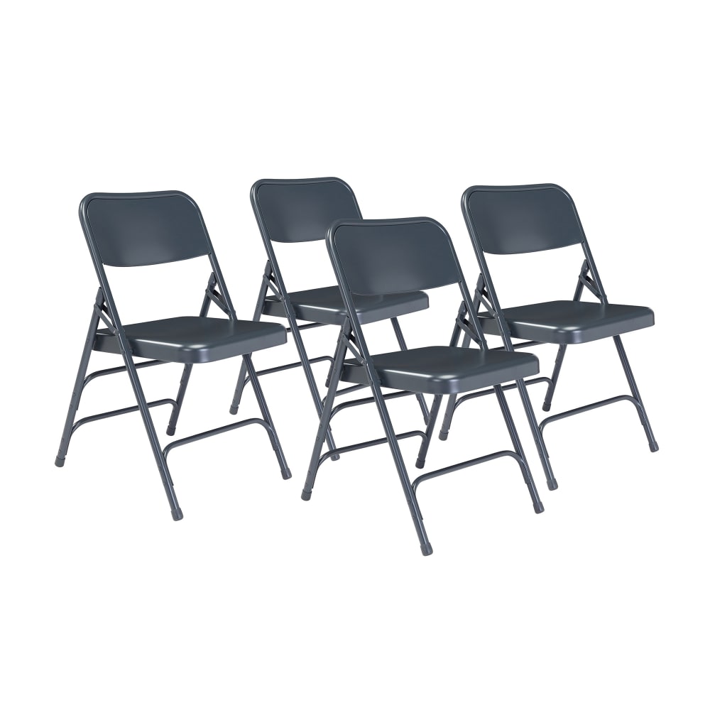 955-304 Folding Chair w/ Char-Blue Steel Back & Seat - Steel Frame, Char-Blue