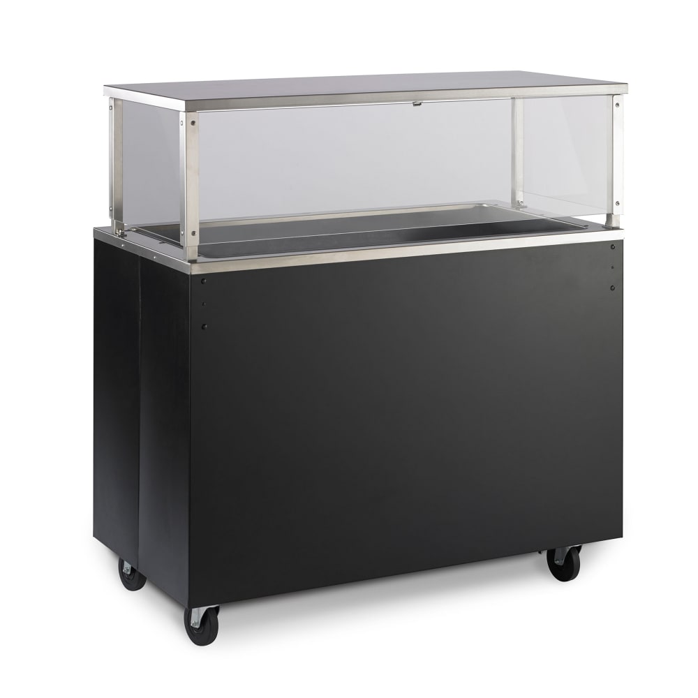 175-39702 46" Mobile Food Bar w/ Shelf & Stainless Top, Black