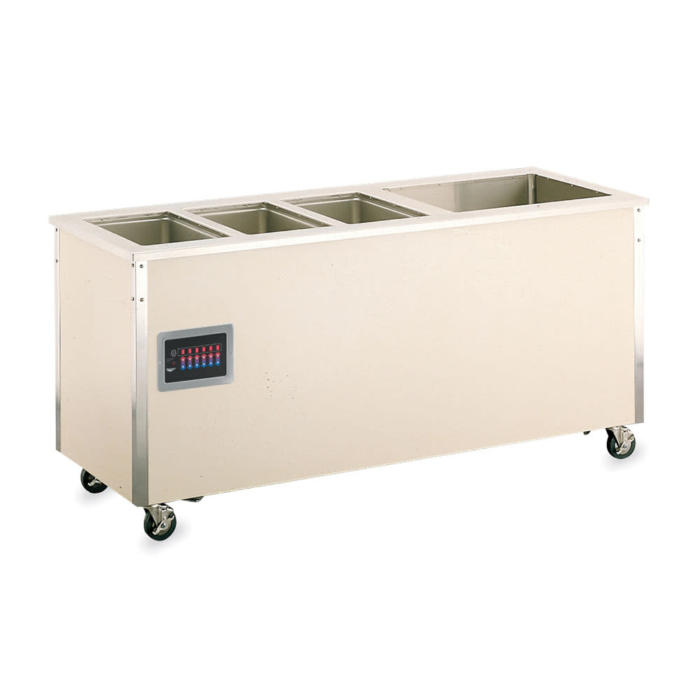 175-36295 74" Hot/Cold Food Station - 3 Hot Wells, 1 Refrigerated Cold Pan, 27x74x28
