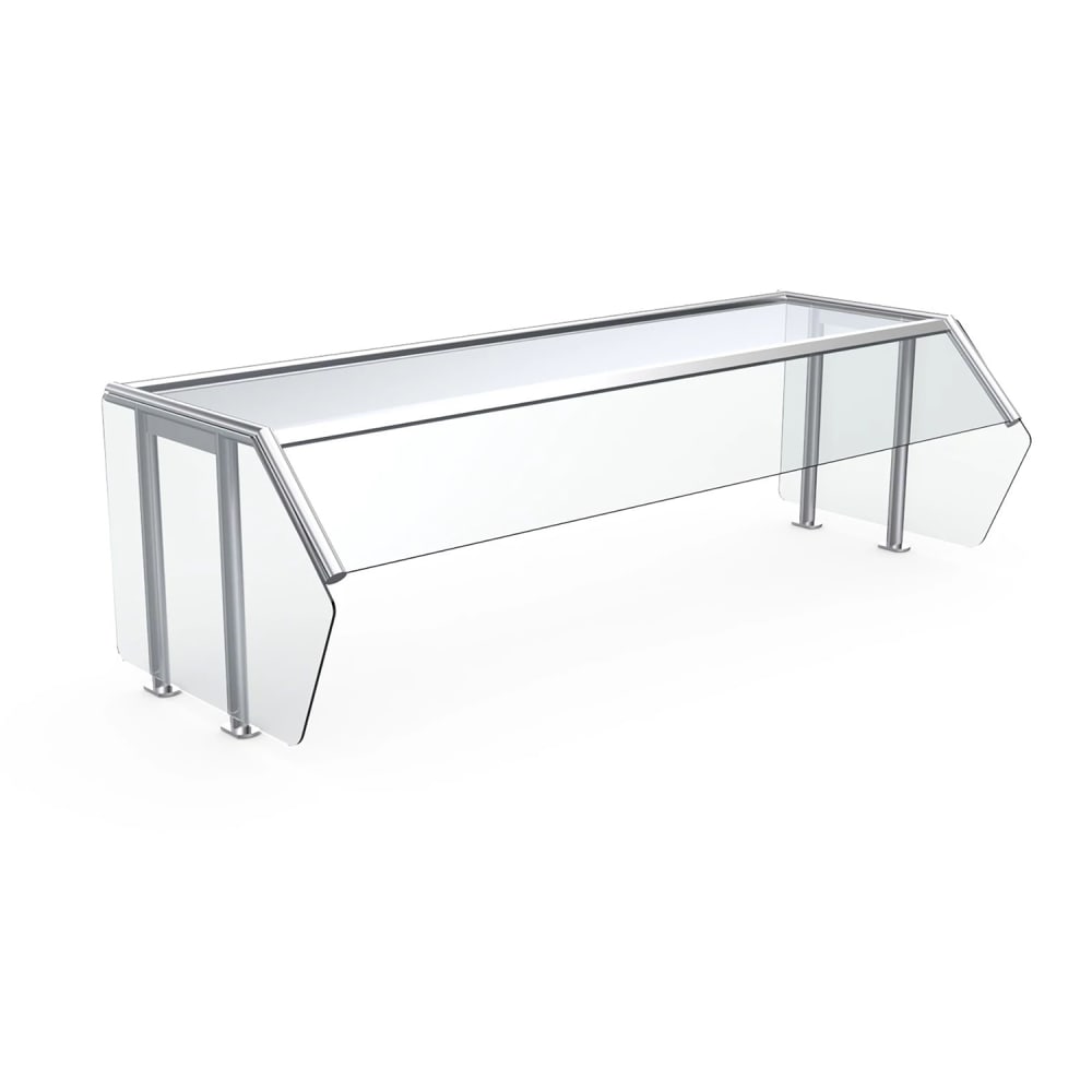 175-89272 Breath Guard - Single-Sided Buffet, 4-Well, Tempered Glass