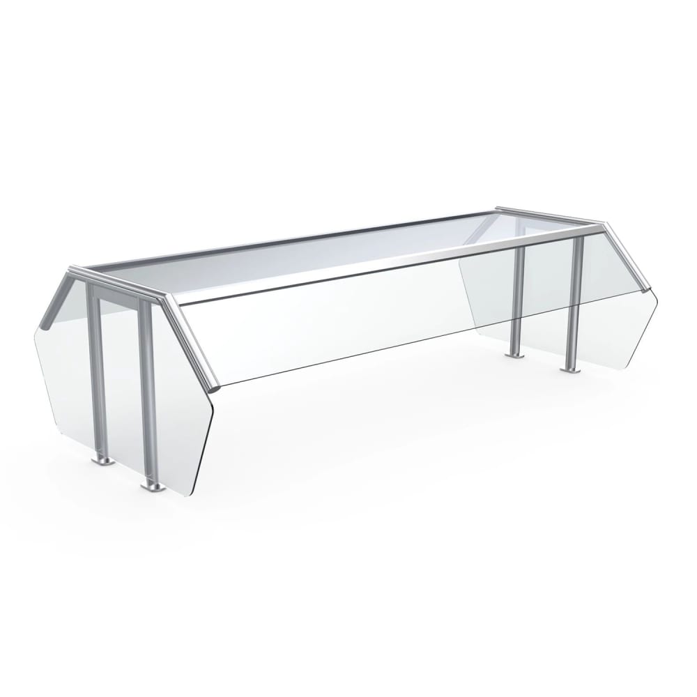 175-89288 Breath Guard - Double-Sided Buffet, 5-Well, Tempered Glass
