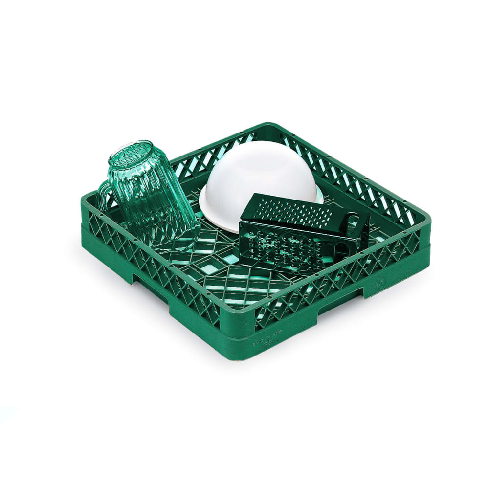 Vollrath TR1AA Full-Size Dishwasher Rack - Open with 2 Extenders, Green