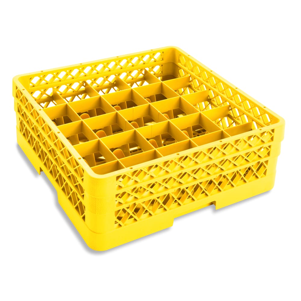 175-TR6BA08 Rack-Master Glass Rack w/ (25) Compartments - (2) Extenders, Yellow