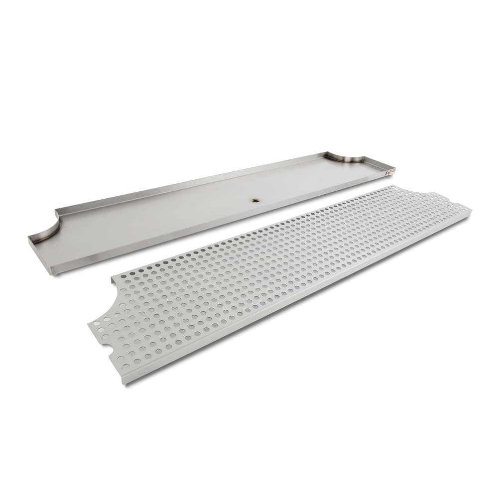 711-DPMETH40Z Surface Mount Drip Tray Trough w/ 5/8" Drain - 40"W x 8 1/2"D, Stain...